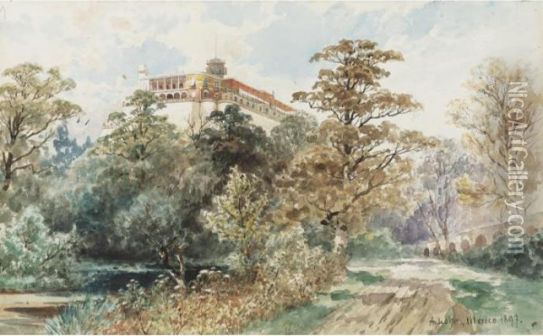 Castillo De Chapultepec Oil Painting - August Lohr