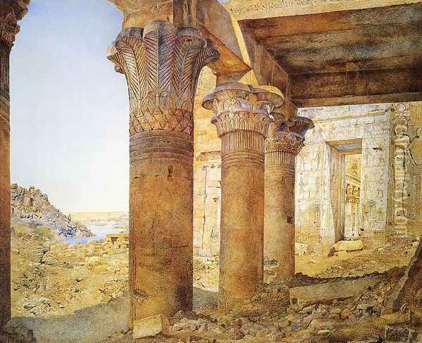 Temple of Philae from the Outer Court Oil Painting - Henry Roderick Newman