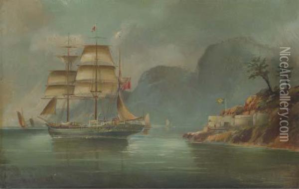 The Glenfalloch Mary... Off Chinese Waters Oil Painting - James C. Bourne