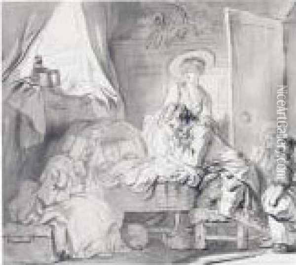The Visit To The Nursery Oil Painting - Jean-Honore Fragonard