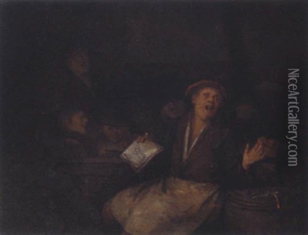 Les Joyeux Buveurs A L'auberge Oil Painting - Egbert van Heemskerck the Younger