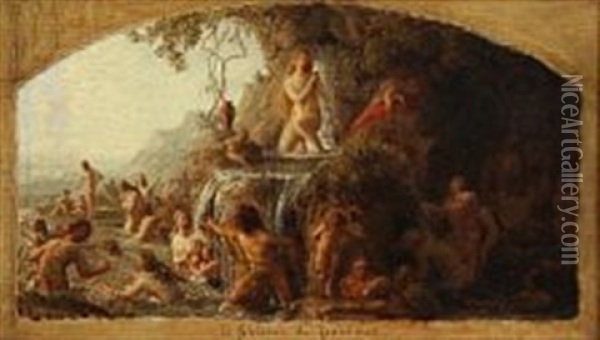 La Fontaine De Jouvance Oil Painting - Lorenz Frolich