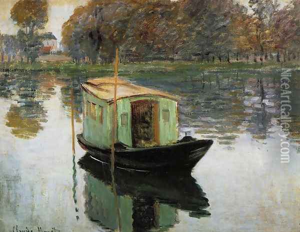 The Studio Boat Oil Painting - Claude Oscar Monet
