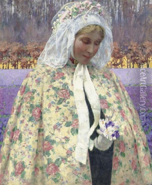 Easter Sunday (in Brabant, The Bride) Oil Painting - George Hitchcock