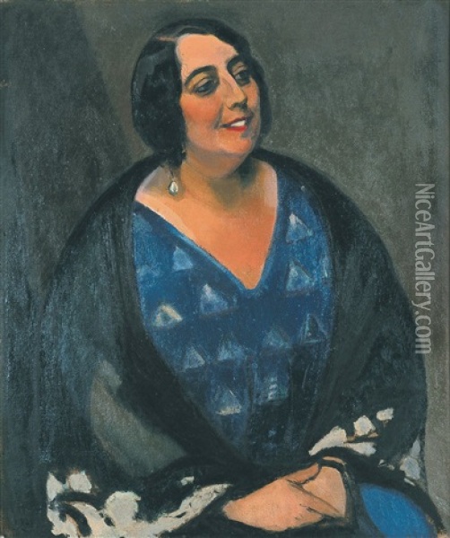 Portrait De Madeleine D'haveloose Oil Painting - Jean Van Den Eeckhoudt