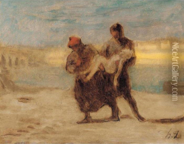 Le Sauvetage Oil Painting - Honore Daumier