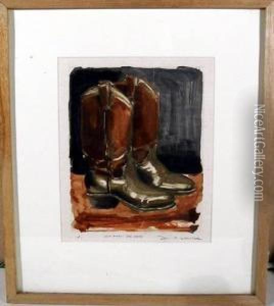 New Boots Big Steps Oil Painting - David Horatio Winder