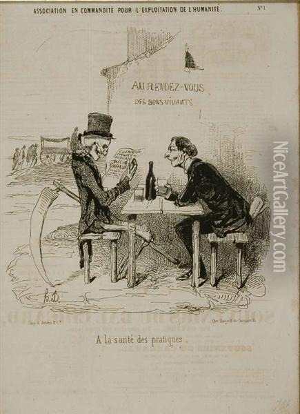 Associazione In Accomandita Per Lo Sfruttamento Dell'umanita Oil Painting - Honore Daumier