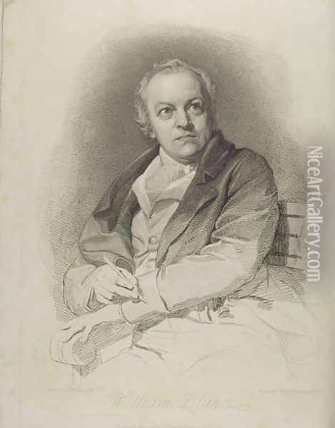 Portrait of William Blake, frontispiece from The Grave, A Poem by William Blake 1757-1827 engraved by Luigi Schiavonetti 1765-1810 1808 Oil Painting - Thomas Phillips