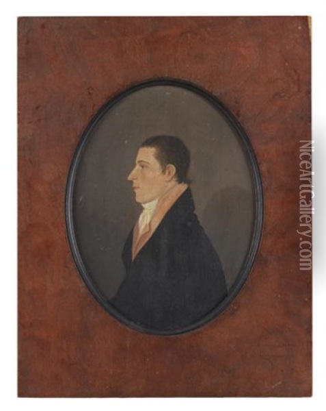 Profile Portrait Of A Young Man Oil Painting - Jacob Eichholtz