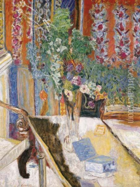 Interieur Avec Des Fleurs Oil Painting - Pierre Bonnard
