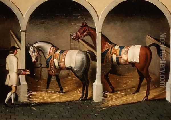 Stable Interior Oil Painting - Thomas Spencer