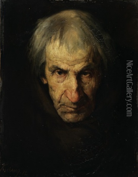 Monchskopf (study) Oil Painting - Wilhelm Kreling