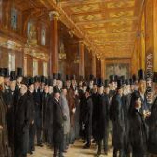 The Stock Exchange, Copenhagen Oil Painting - Peder Severin Kroyer