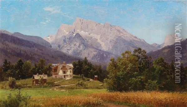 Motif Of The Alps Oil Painting - Adalbert Waagen