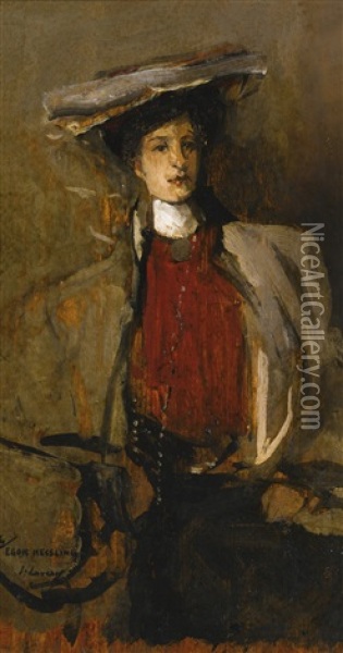 Portrait De Femme Au Chapeau Oil Painting - John Lavery