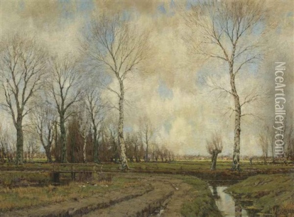 Gezicht Op De Vordense Beek, Vorden; Near Vorden Oil Painting - Arnold Marc Gorter