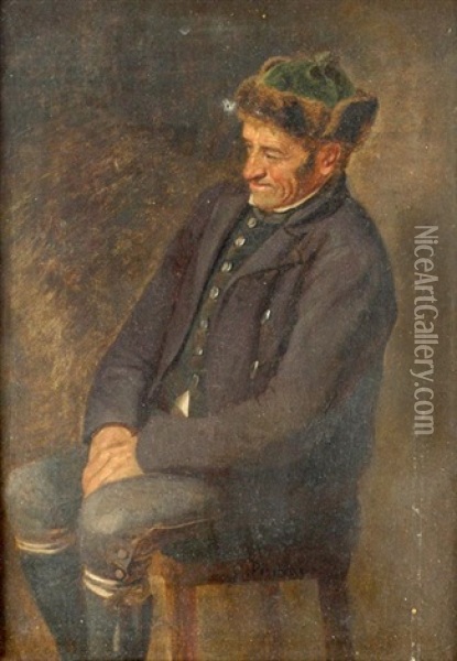 Portrait Of An Older Man Oil Painting - Hippolyt Von Pinkas