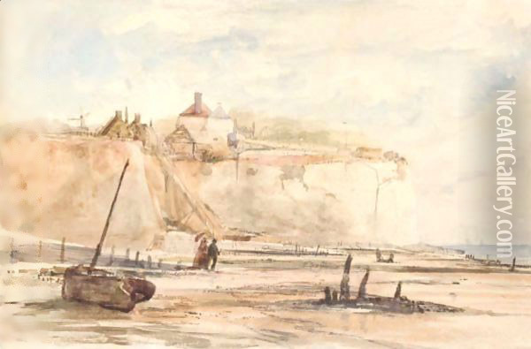 Coastal Scene Oil Painting - Thomas Churchyard