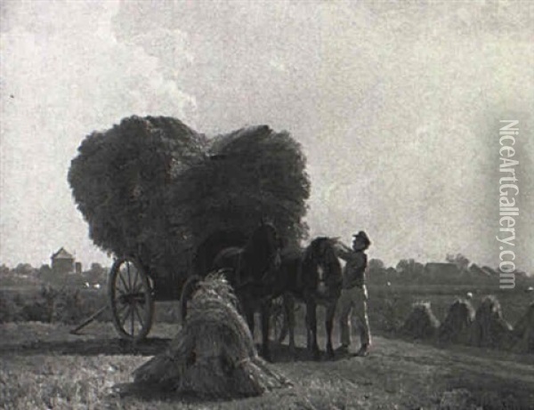 Loading The Hay Oil Painting - Jacobus Nicolaas (Baron Tjarda van) Starckenborgh