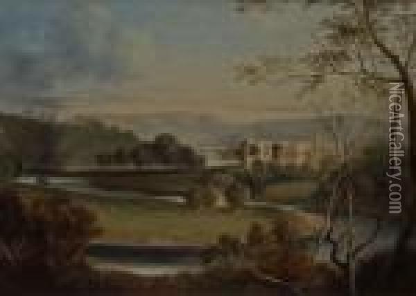 Boltons Abbey (see Information Verso) Oil Painting - Thomas Creswick