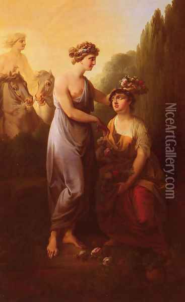 Flora and Ceres Oil Painting - Christian August Lorentzen