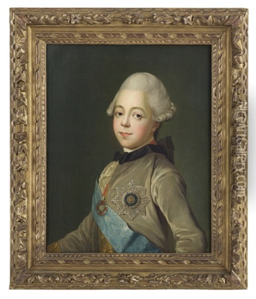 Portrait Of Grand Duke Pavel Petrovich (1754-1801), Later Emperor Paul I Of Russia Oil Painting - Jean-Louis Voilles