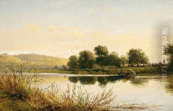 Streatley On Thames Oil Painting - Benjamin Williams Leader