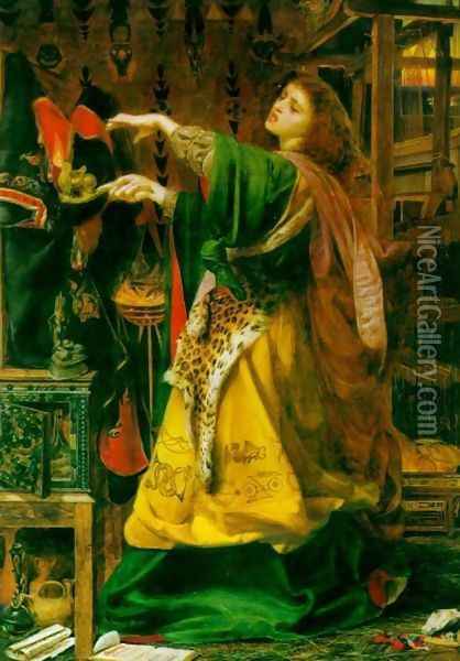 Morgana le Fay Oil Painting - Anthony Frederick Sandys