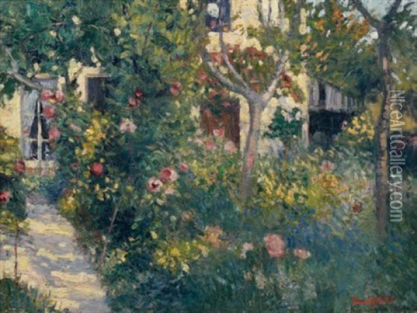 La Roseraie Du Jardin Oil Painting - Narcisse Guilbert
