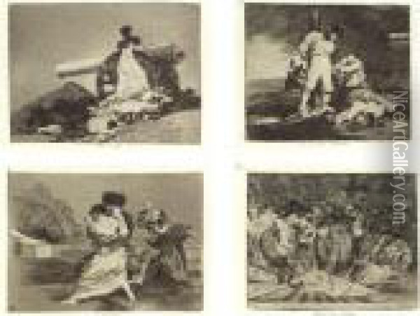 Los Desastres De La Guerra
 (delteil 120-199; Harris 121-200) Oil Painting - Francisco De Goya y Lucientes