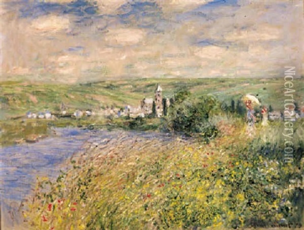 Vetheuil, Vu De L'ile Saint-martin Oil Painting - Claude Monet