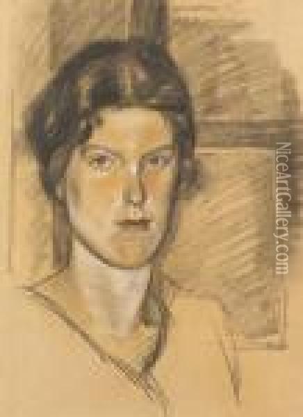 Portrait De Mme Bjornsson Langen Oil Painting - Theophile Alexandre Steinlen