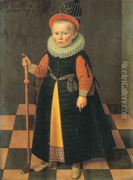 Portrait of a young boy Oil Painting - Adriaen Van De Linde