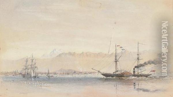 H.m. Surveying Ship Oil Painting - Sir Oswald Walter Brierly