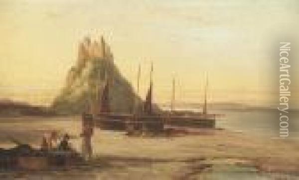 Holy Island Castle, Northumberland Oil Painting - William Raymond Dommersen