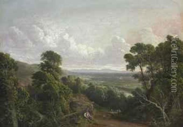 View Of Mount Ida From Troy, Looking Toward Albany, New York Oil Painting - Dewitt Clinton Boutelle