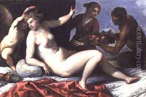 Offerings to Venus Oil Painting - Palma Vecchio (Jacopo Negretti)