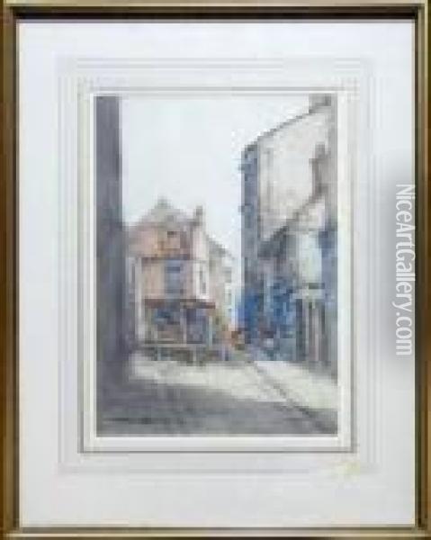 A Back Street In North Shields Oil Painting - Victor Noble Rainbird