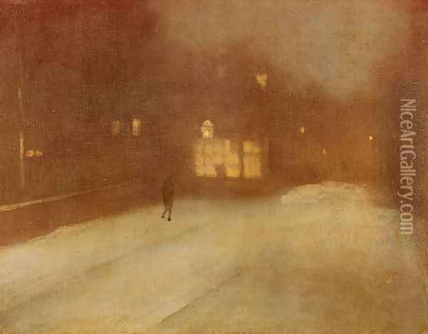 Nocturne, Grey and Gold Oil Painting - James Abbott McNeill Whistler