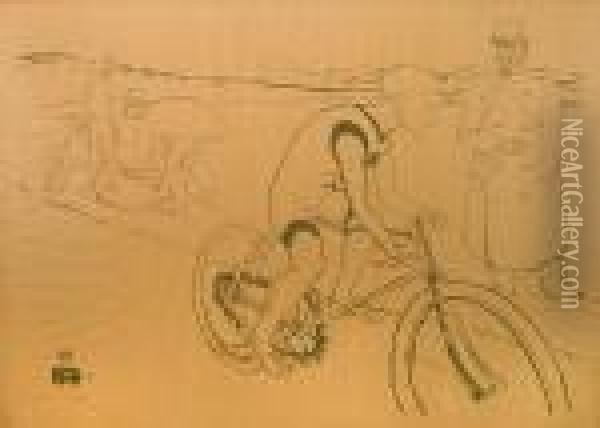 Cycle Michel Oil Painting - Henri De Toulouse-Lautrec