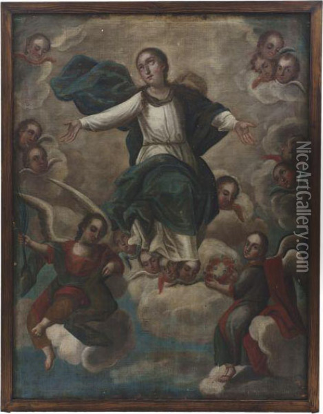 Virgen Inmaculada Oil Painting - Jacinto De Aguilar