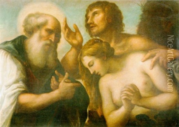 Gottvater Mit Adam Und Eva Oil Painting - Pietro Malombra