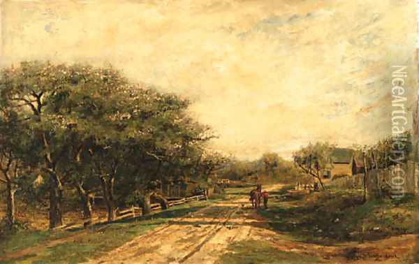 A Country Lane Oil Painting - Robert Ward Van Boskerck