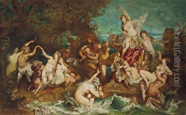 The Triumph Of Ariadne (after Hans Makart) Oil Painting - Karl Zadnik