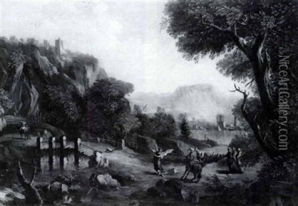 Landscape With The Episode Of Balaam And The Ass Oil Painting - Antonio Diziani