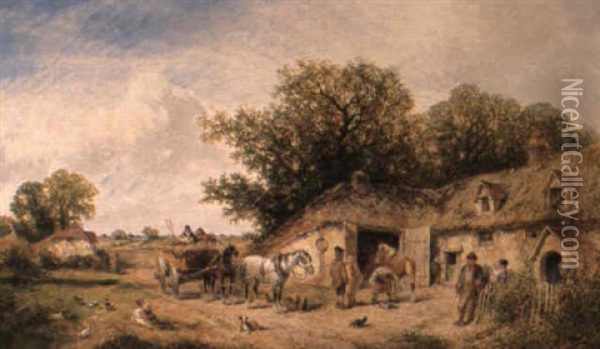 Village Blacksmith Oil Painting - James E. Meadows