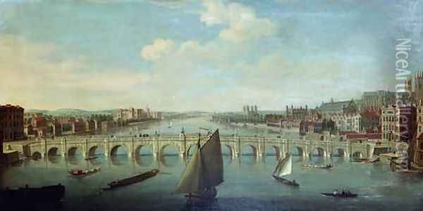 The Thames at Westminster Oil Painting - William James