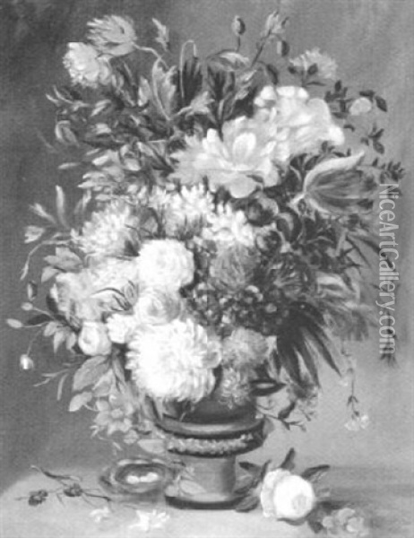 Blumen In Einer Vase Oil Painting - Arthur Strasser