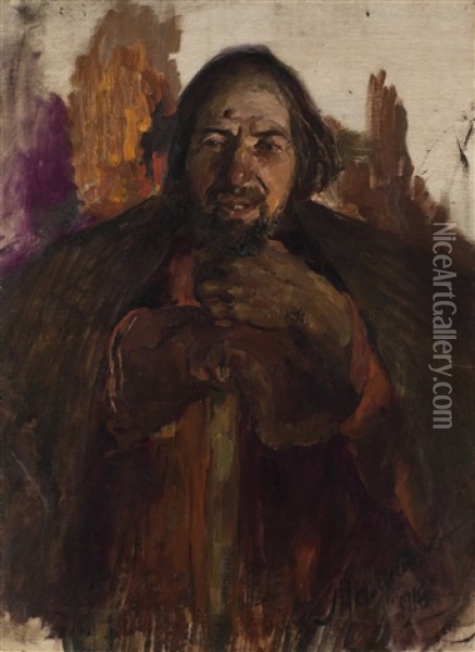 Portrait Of An Old Man Oil Painting - Filip Malyavin
